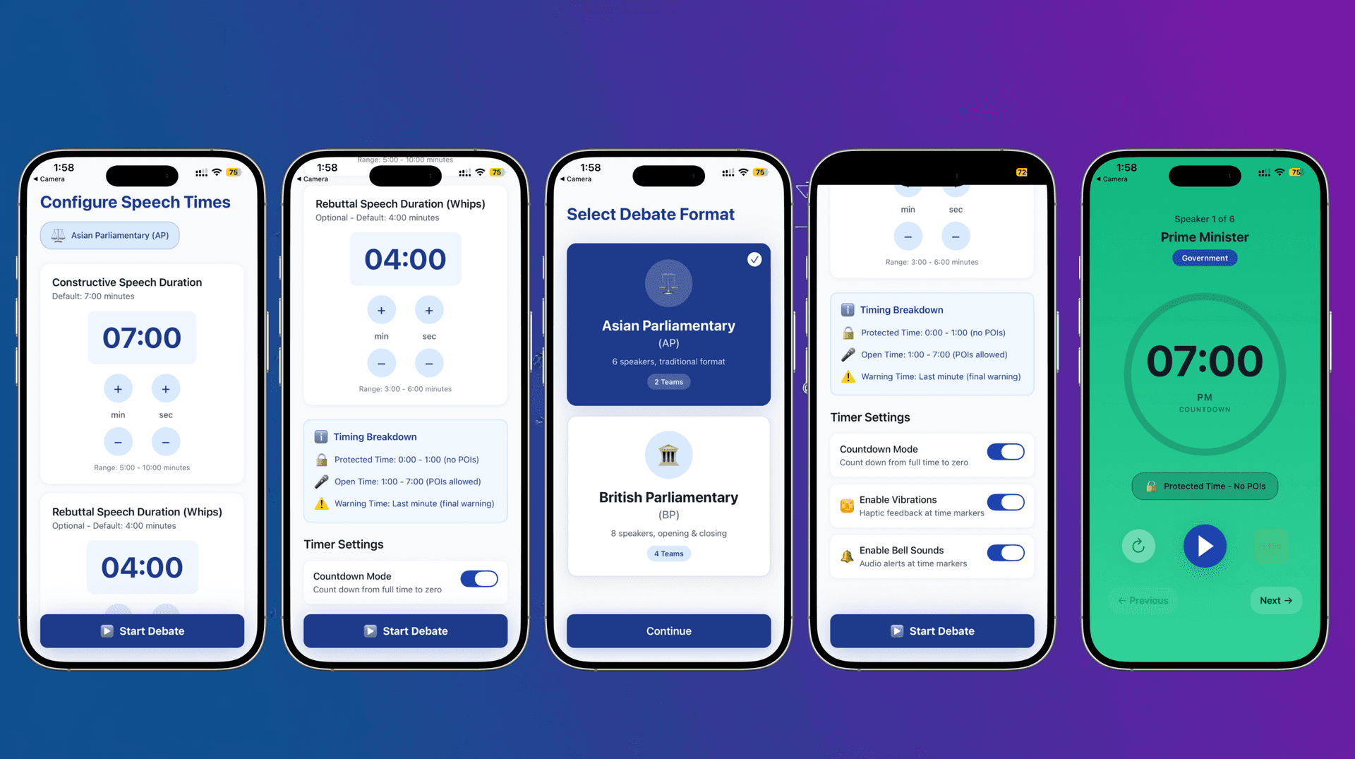 AP-BP Debate Timer screenshot
